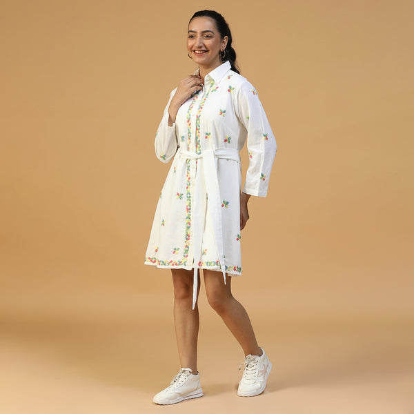Organic Handwoven Cotton Short Dress